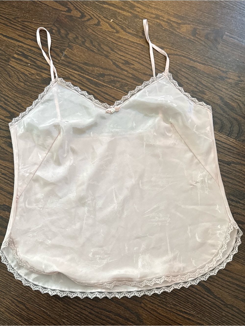 Maidenform Blush Satin Lace Trim Slip Top